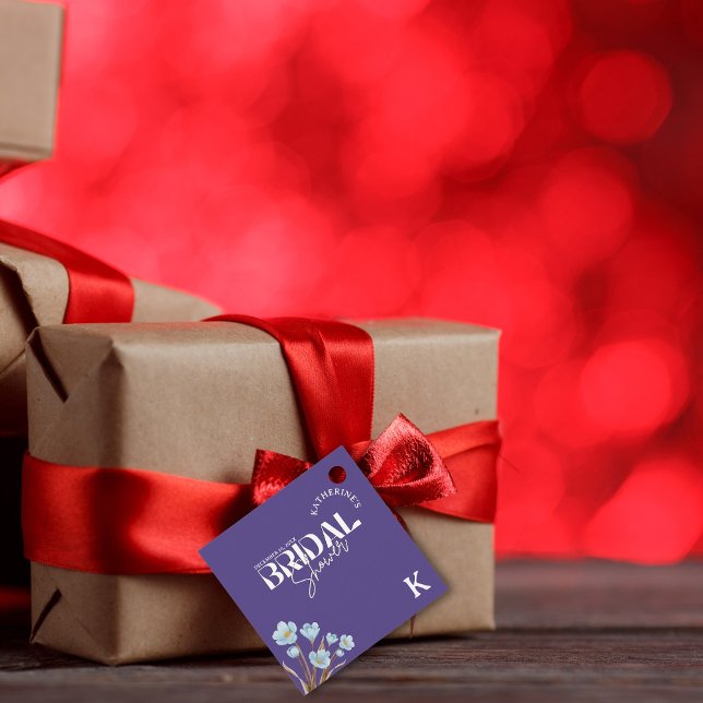 Vintages blaues Wasserfarben-Brautparty Geschenkanhänger (Von Creator hochgeladen)