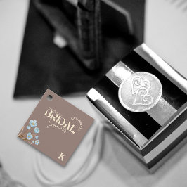 Vintages blaues Wasserfarben-Brautparty Geschenkanhänger