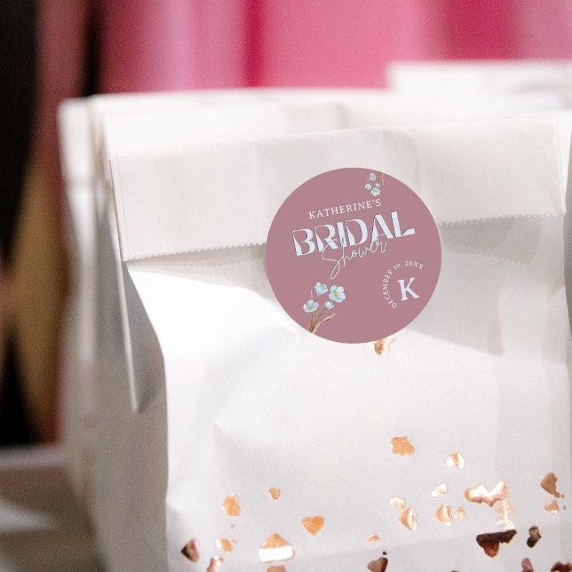 Vintages blaues Wasserfarben-Brautparty Runder Aufkleber (Von Creator hochgeladen)