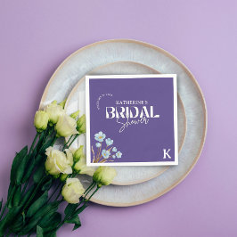 Vintages blaues Wasserfarben-Brautparty Serviette