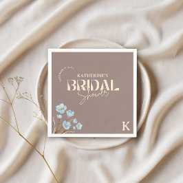 Vintages blaues Wasserfarben-Brautparty Serviette