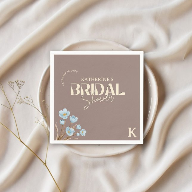 Vintages blaues Wasserfarben-Brautparty Serviette (Von Creator hochgeladen)