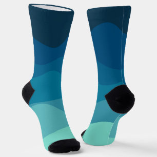 Vintages blaues Wavy-Muster Socken