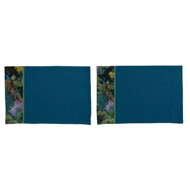 Vintages blaugrünes Tapetenmuster Kissenbezug (Vorderseite-Set)