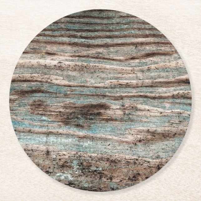 Vintages Blauholz Runder Pappuntersetzer (Vorderseite)