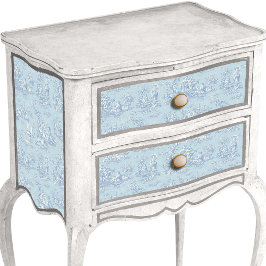 Vintages bläulich-graues Toile de jouy Seidenpapier