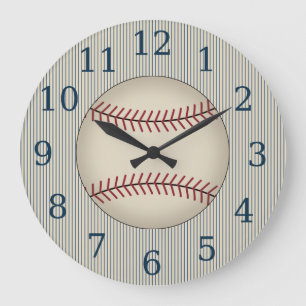 Vintages Blue Baseball Wall Clock-Geschenk Große Wanduhr