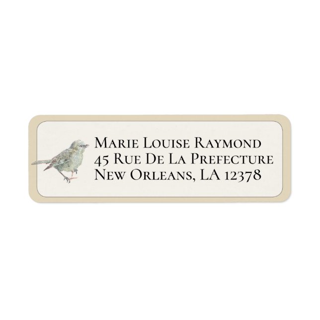 Vintages Blue Bird-Rücksendeadresse (Vorne)