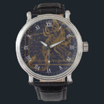 Vintages Blue Gold Scorpio Zodiac Konstellation Armbanduhr<br><div class="desc">Das Design wurde 1822 vom "A Celestial Atlas" von Alexander Jamieson Inspiriert,  einer Sammlung Vintager illustrierter Sterncharts. Das Scorpio Zodiac Constellation (The Scorpion) in Gold vor einem dunkelmarineblau Hintergrund. Ein tolles Geschenk für diejenigen,  die unter dem Scorpio Zodiac Schild geboren sind. (23. Oktober bis 22. November)</div>