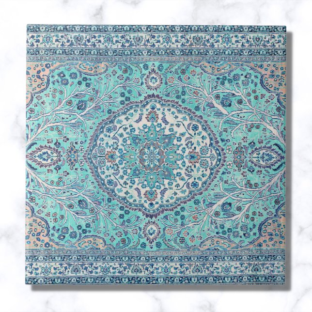 Vintages Blue Rug Muster Fliese (Von Creator hochgeladen)