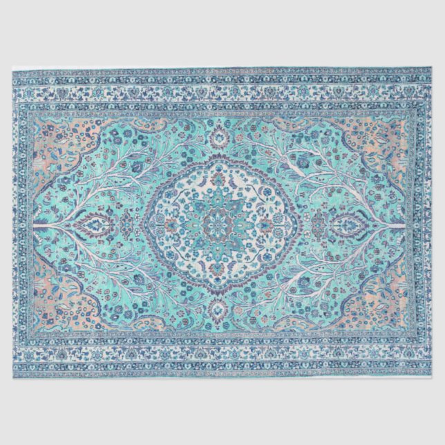 Vintages Blue Rug Muster Seidenpapier (Vorderseite)