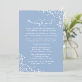 Vintages Blue Scrolls Hochzeit und Probe Einladung