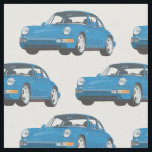 Vintages Blue Sports Car Fabric Stoff<br><div class="desc">Perfekt für jeden Autoenthusiast!</div>