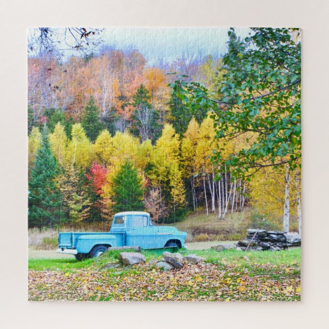 Vintages Blue Truck Puzzle (Vertikal)