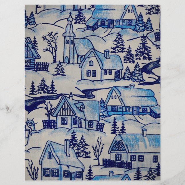 Vintages Blue Weihnachtsdorf (Vorderseite)