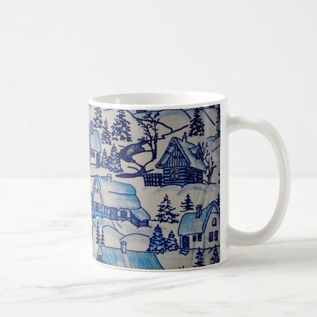 Vintages Blue Weihnachtsdorf Kaffeetasse (Rechts)