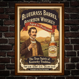 Vintages Bluegrass Bourbon-Werbeplakat Poster
