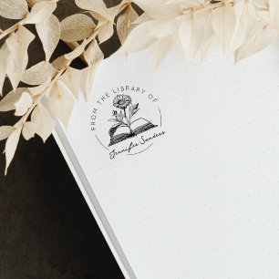 Vintages Blume Buch, aus der Bibliothek Gummistempel