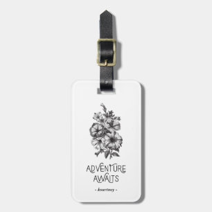 Vintages Blumen Abenteuer erwartet Gepäckanhänger