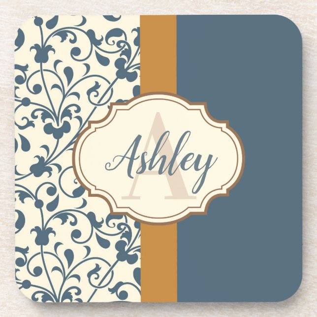 Vintages Blumen Getränkeuntersetzer (Vorderseite)