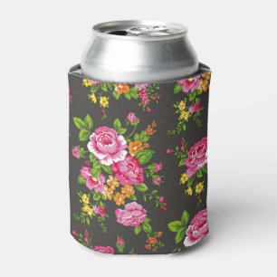 Vintages Blumen mit rosa Rosen Dosenkühler