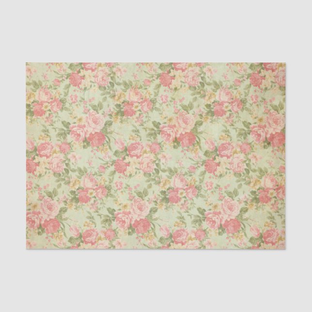 Vintages Blumen Seidenpapier (Vorderseite)