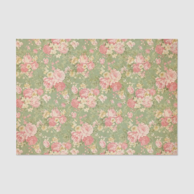 Vintages Blumen Seidenpapier (Vorderseite)