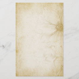 Vintages Blumenanmerkungs-Papier Briefpapier