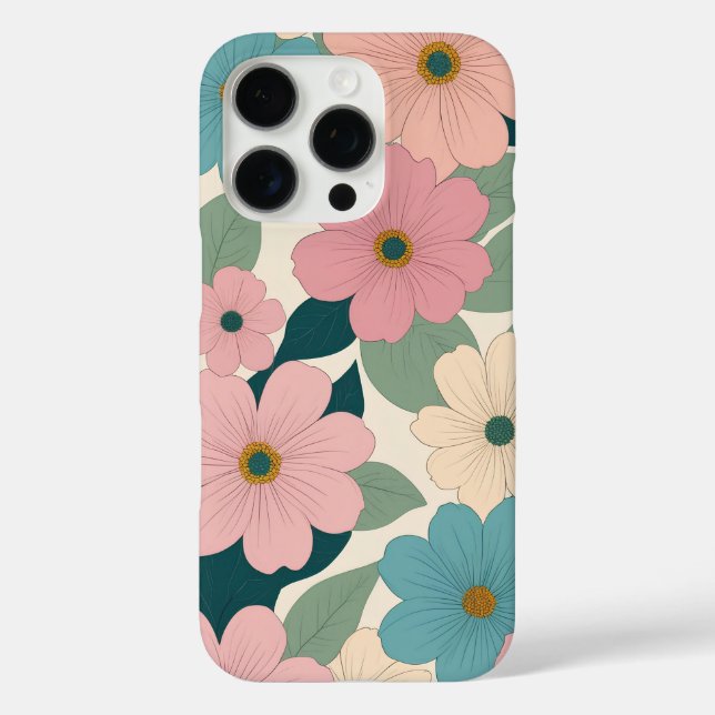 Vintages Blumenband iPhone 16 Pro Hülle (Rückseite)