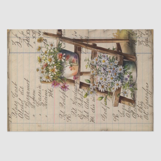 Vintages Blumenblatt Seidenpapier (Vorderseite)