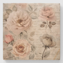 Vintages Blumenblatt Steinuntersetzer