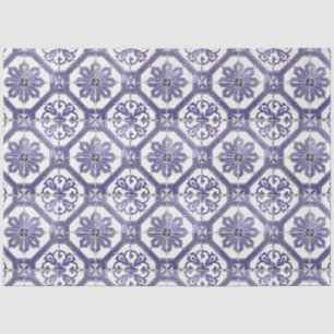 Vintages Blumenblau, portugiesischer Tile Decoupag Seidenpapier