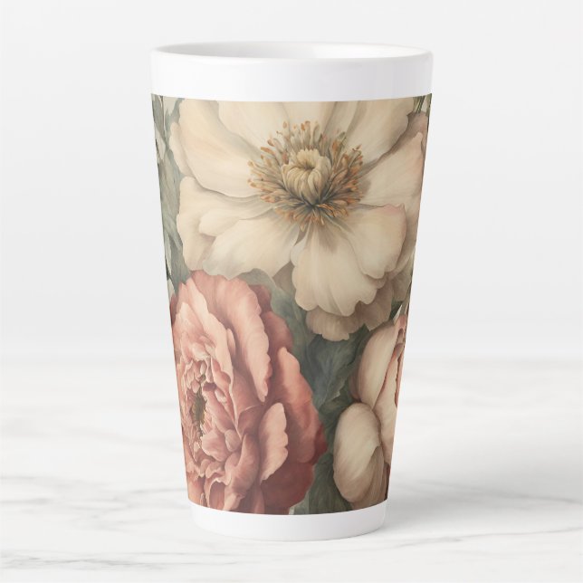 Vintages Blumendesign Milchtasse (Vorderseite)