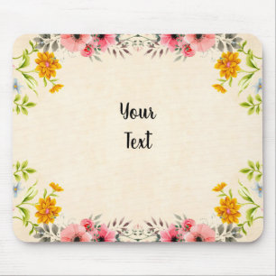 Vintages Blumendesign mit Text Mousepad