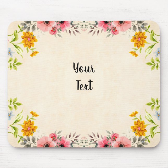 Vintages Blumendesign mit Text Mousepad (Vorne)