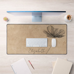 Vintages Blumendesign Niedlich Boho Girly Tan Cust Schreibtischunterlage
