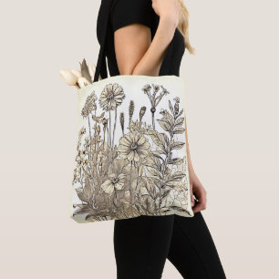 Vintages Blumendesign Tasche