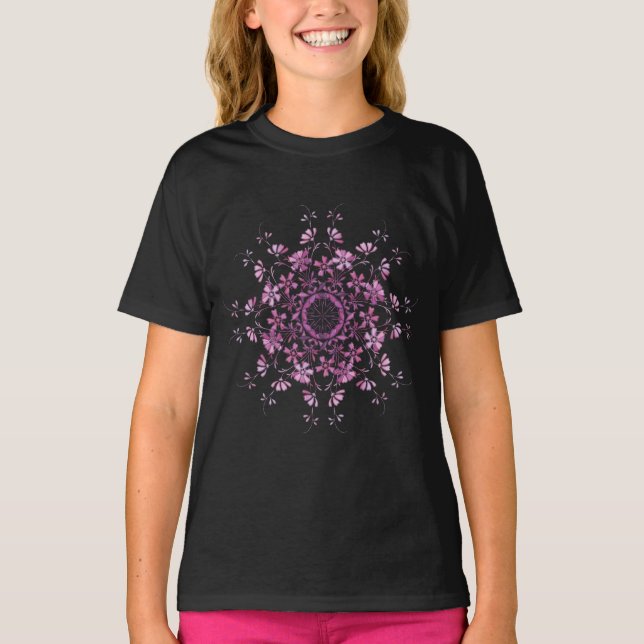 Vintages Blumenelement T-Shirt (Vorderseite)