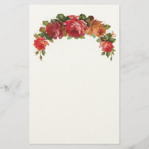 Vintages Blumenfilz-Briefpapier Briefpapier