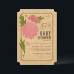 Vintages Blumengarten Party Kinderdusche laden ein Einladung<br><div class="desc">Schönes rustikales Design mit schicker Mädchendusche, inspiriert durch eine Vintage Blume Samenpackung, perfekt für eine Frühjahr- oder Sommerdusche. Das Einladungs-Design beinhaltet eine Vintage Blumenbilderabbilderung, die in einer koordinierenden Mischung von Schriftart mit einem niedlichen, handgezeichneten Banner, der sagt, IT'S A GIRL! Ein schönes Design für eine rustikale Landschaft Vintage Themendusche. Klicken...</div>