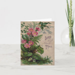 Vintages Blumengebet-Zitat Karte
