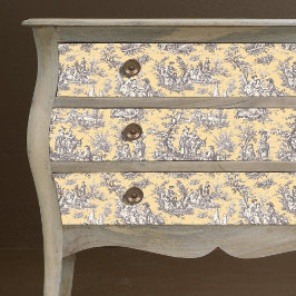 Vintages blumengelbes graues Spielzeug Seidenpapier