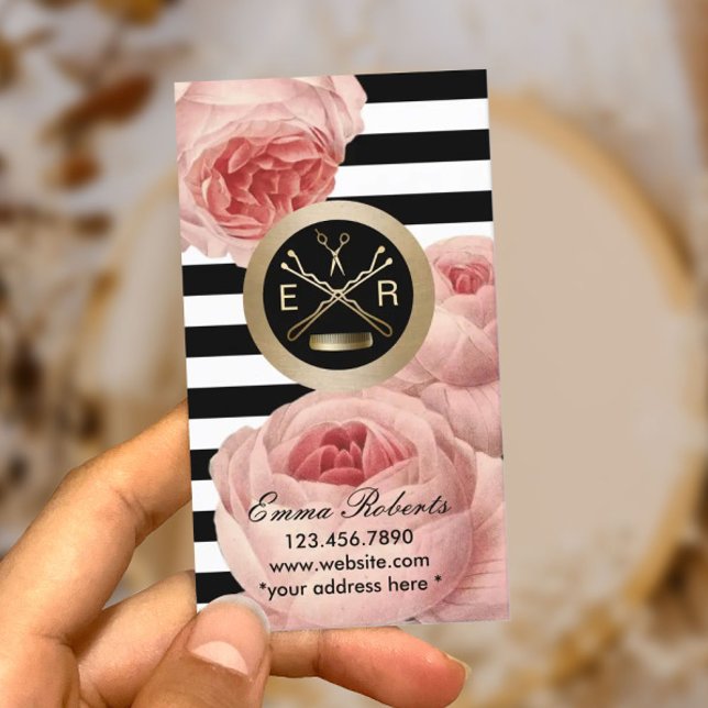 Vintages Blumengeschenk für Haarstühle Rabattkarte (Von Creator hochgeladen)