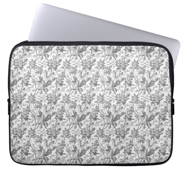 Vintages Blumengestein Chinoiserie Laptopschutzhülle (Vorderseite)
