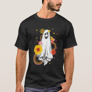 Vintages Blumenghost Niedlich Halloween Funny Grap T-Shirt