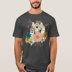 Vintages Blumenghost Niedlich Halloween Graphic T- T-Shirt
