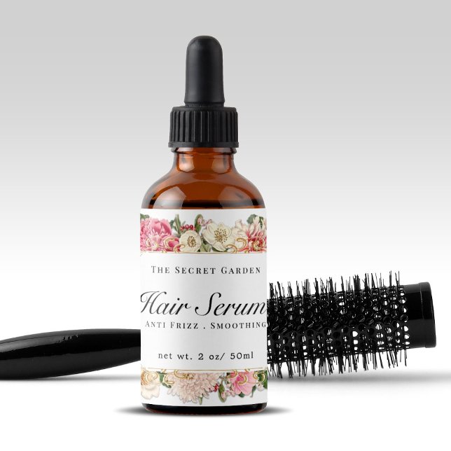 Vintages Blumenhaar Serum Weiße Wirbel Flasche (Von Creator hochgeladen)