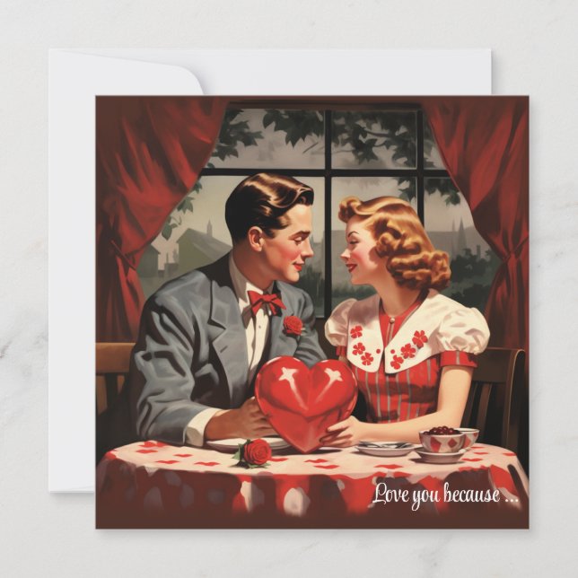 Vintages Blumenherz Valentine Postkarte (Vorderseite)