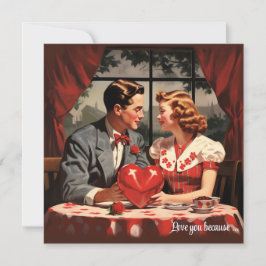 Vintages Blumenherz Valentine Postkarte