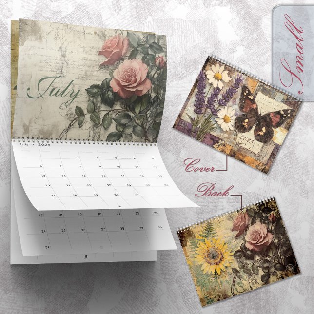 Vintages BlumenJunk-Journal 2025 Kalender (Von Creator hochgeladen)